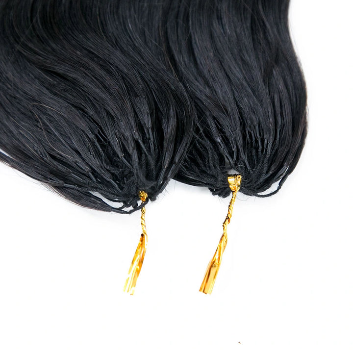 Back length view of Ywigs Body Wave crochet hair showing full bulk and even texture