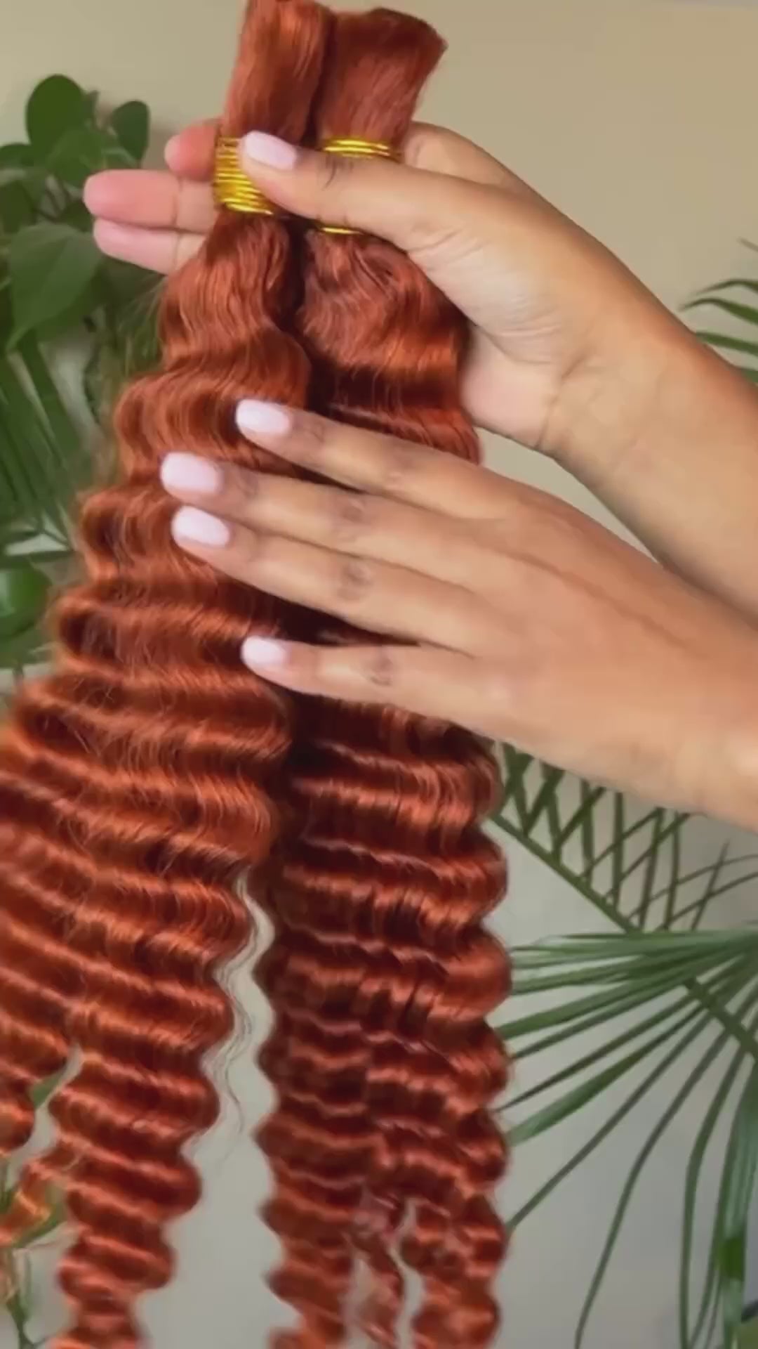 Ginger Boho Box Braids with Human Hair Curls