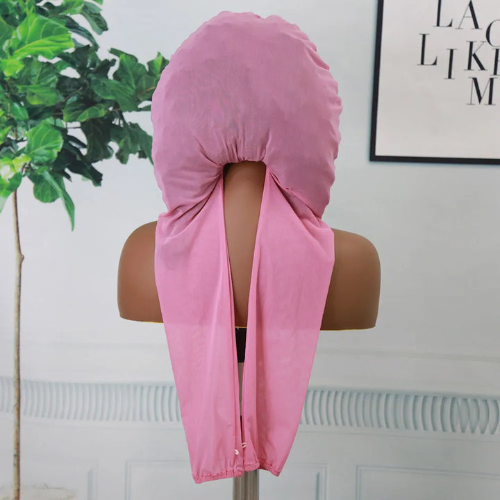 Pink Long Bonnet For Sleeping Protect Your Hair