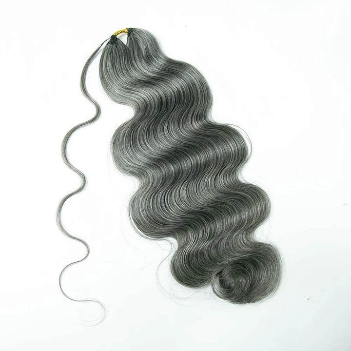 salt and pepper body wave crochet hair