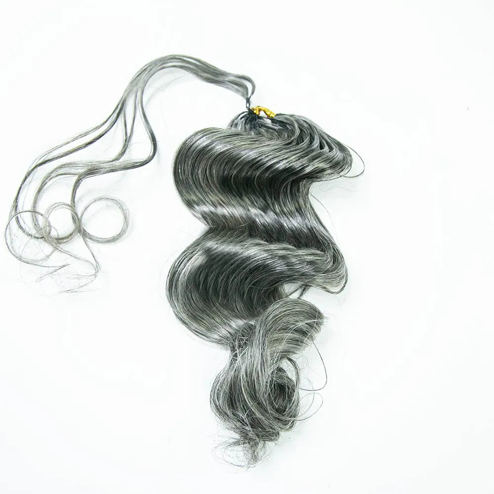 salt and pepper loose wave crochet hair