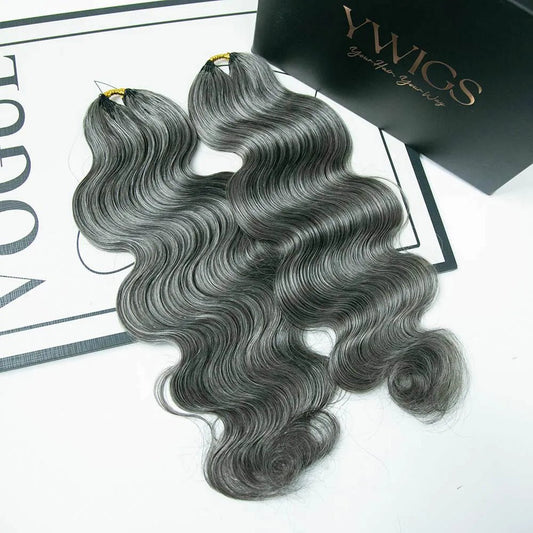 salt pepper body wave crochet hair