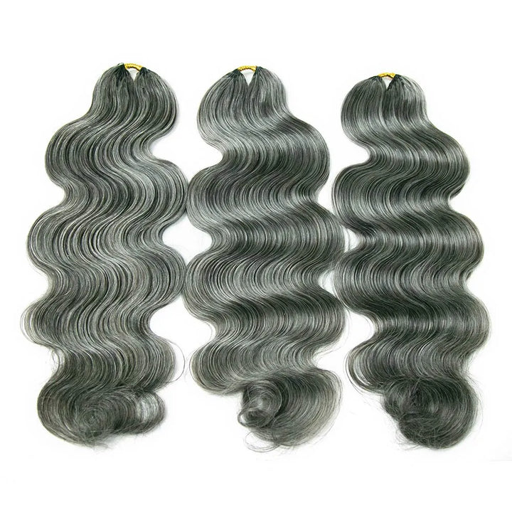 salt pepper crochet human hair body wave