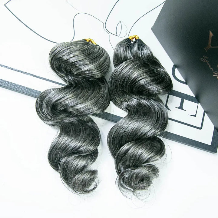 salt pepper loose wave crochet hair