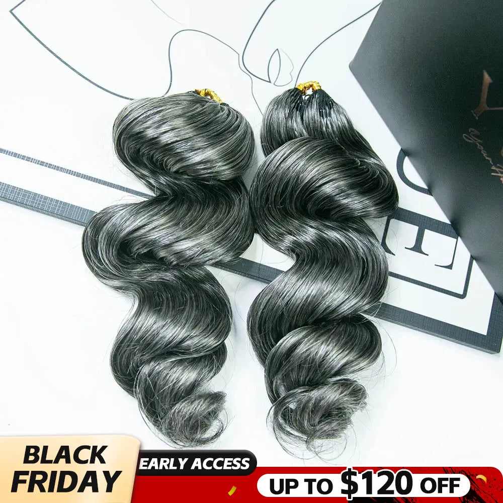 salt pepper human crochet hair black friday sale