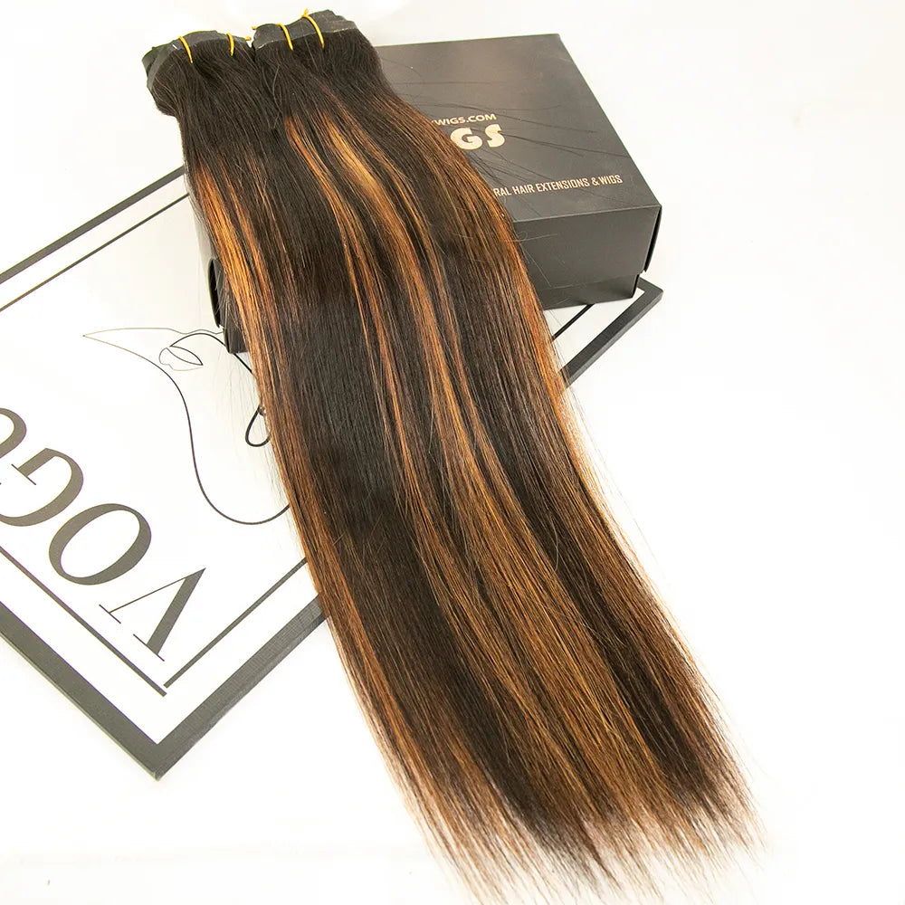 Seamless Clip In Hair Extensions Straight Highlighted
