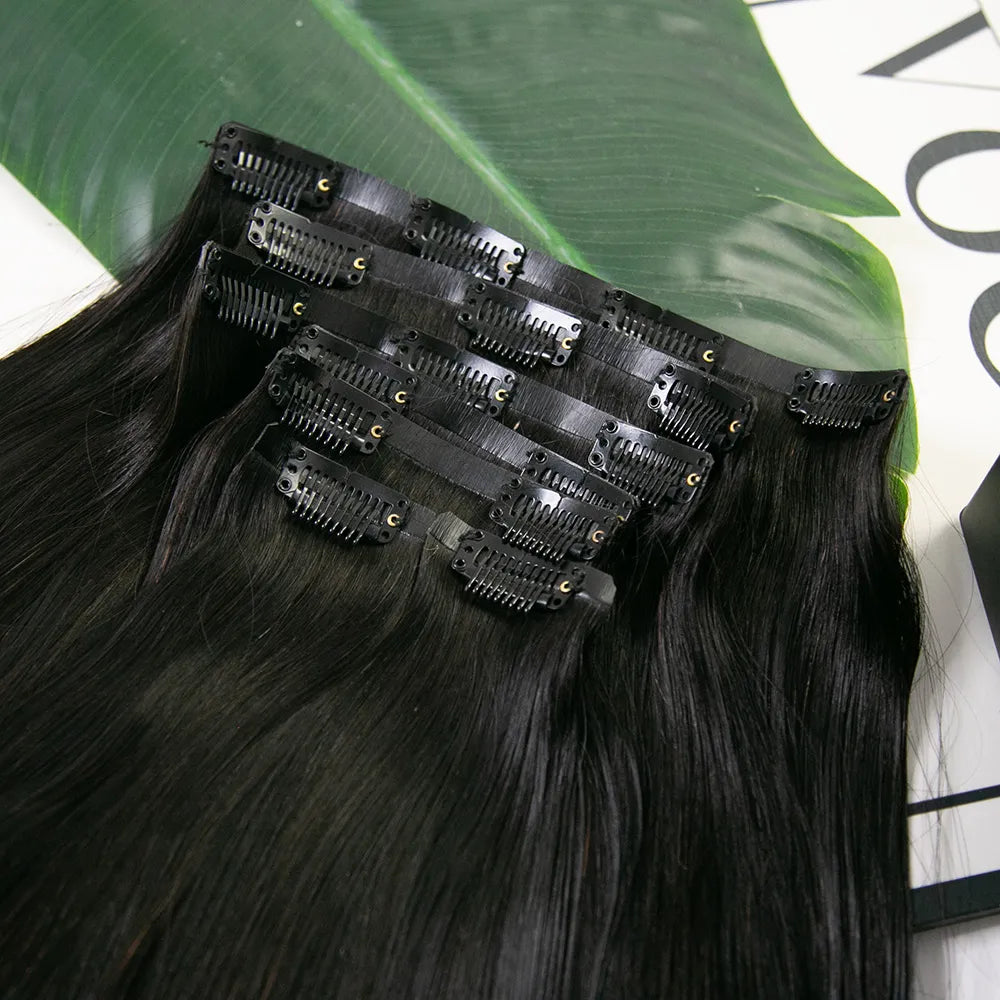 Sil Clip In Extensions Invisible Edge Clip In Hair Extensions Silky Straight – Ywigs