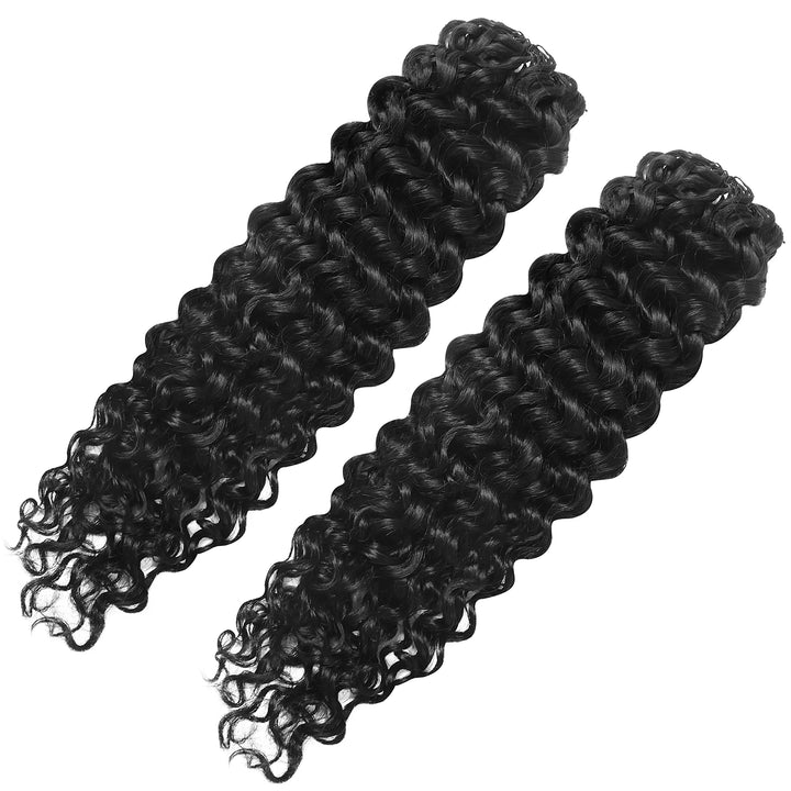 Detailed view of Ywigs Spanish Curl Human Crochet Hair showing full volume and curly texture