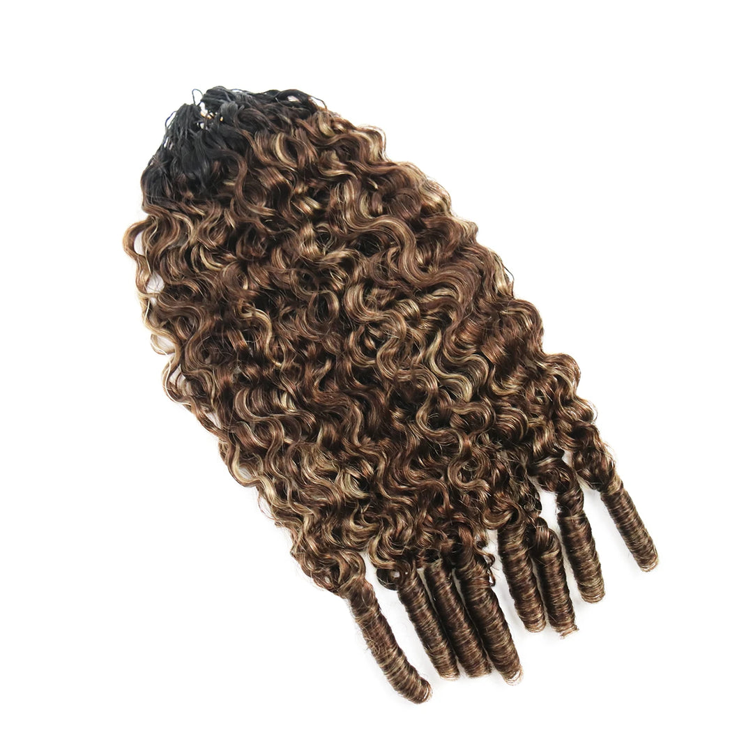 t1B-4-613 burmese water curly feather crochet hair