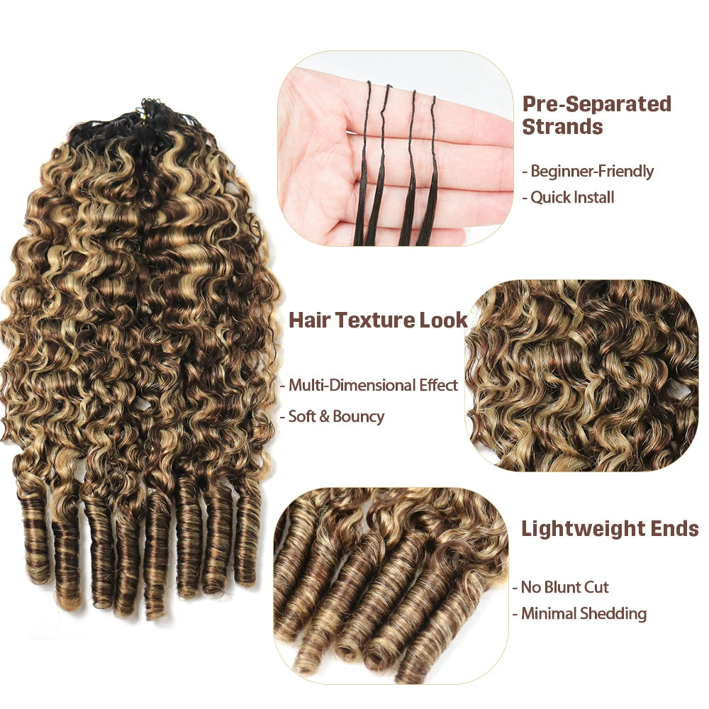 t1B-4-613 water curly feather crochet hair