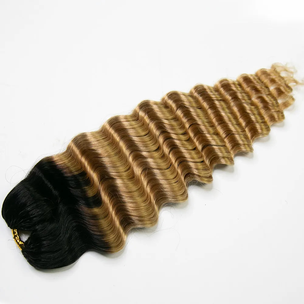 T1B/27 ombre color human crochet hair deep wave