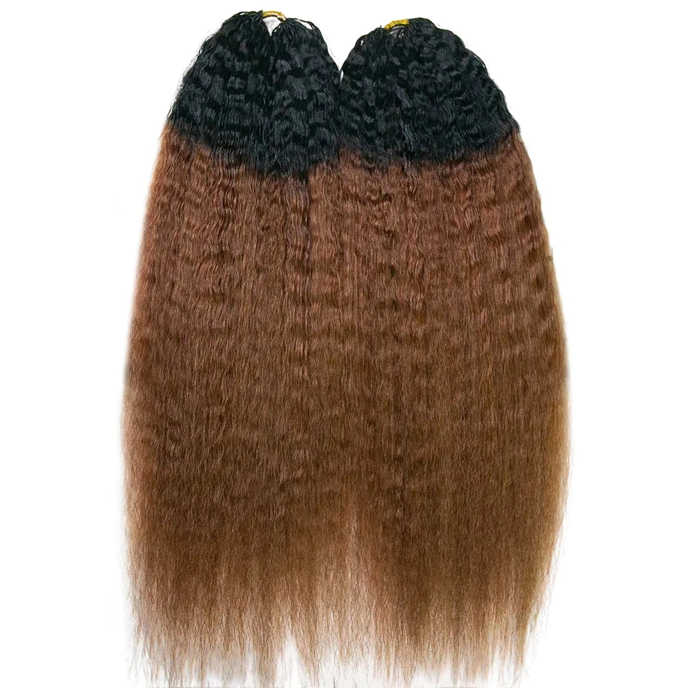 #T1B/30 Light Brown Kinky Straight Human Crochet Hair
