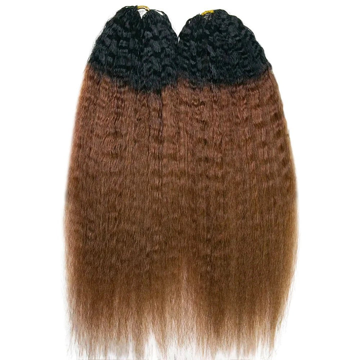 #T1B/30 Light Brown Kinky Straight Human Crochet Hair