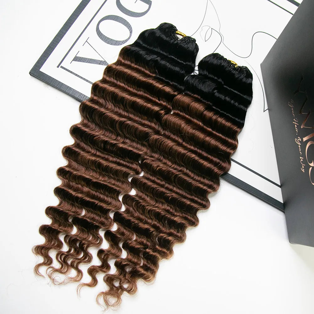 T1B/30 ombre color human crochet hair deep wave