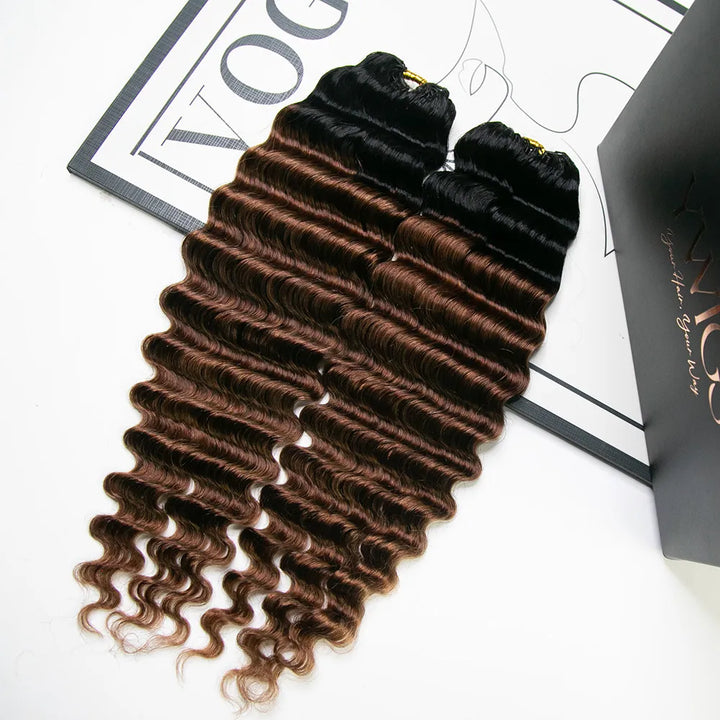T1B/30 ombre color human crochet hair deep wave