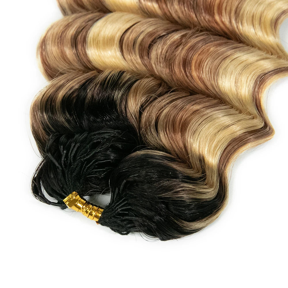 feather human crochet hair colored deep wave for vacation