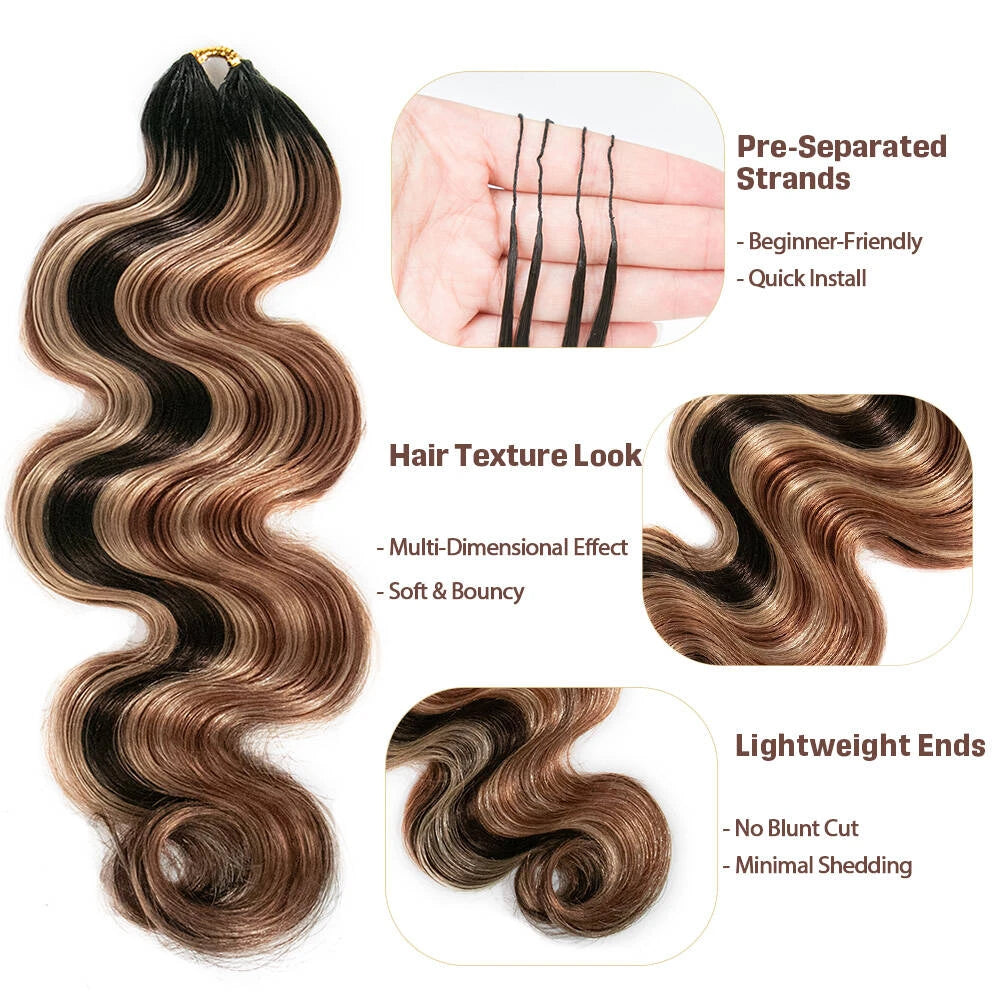 T1B/4/30 body wave feather crochet hair from Ywigs
