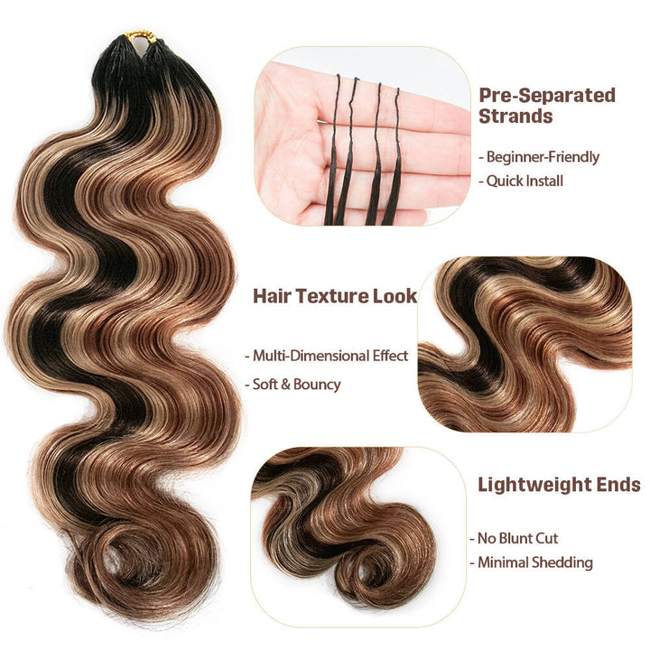 T1B/4/30 body wave feather crochet hair from Ywigs