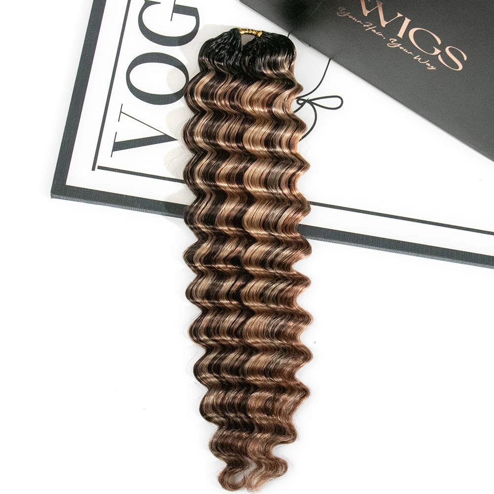 feather human crochet hair colored deep wave for vacation