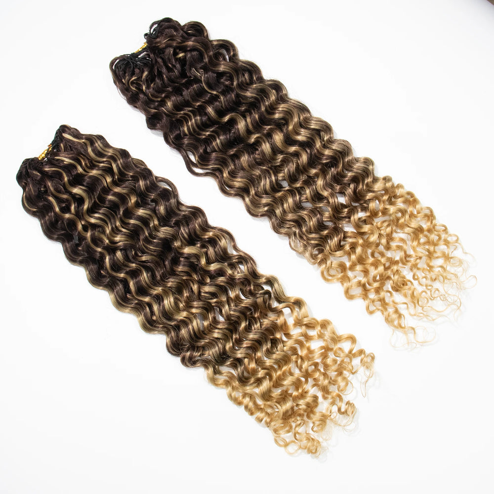 Ywigs #TNC/27 Ombre Color Water Wave Human Crochet Hair front view