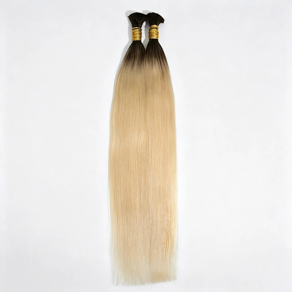 two bundles #T1B/613 straight bulk braiding hair