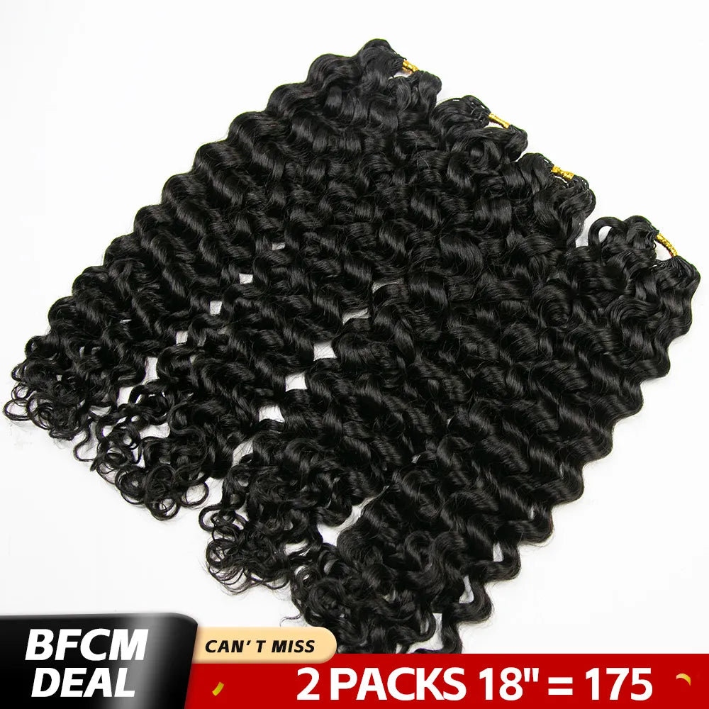 two packs 18 inch water wave human crochet hair sale