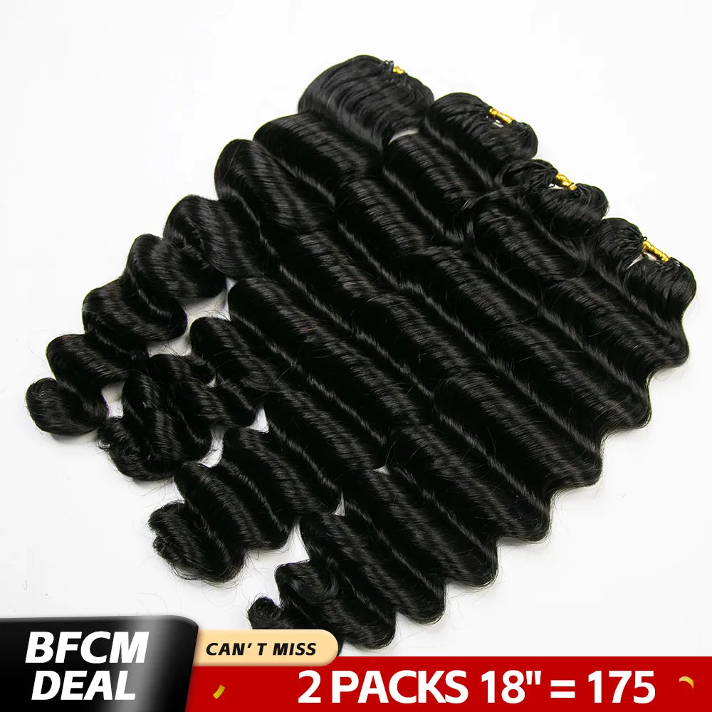 two packs deep wave 18 inch human crochet hair sale