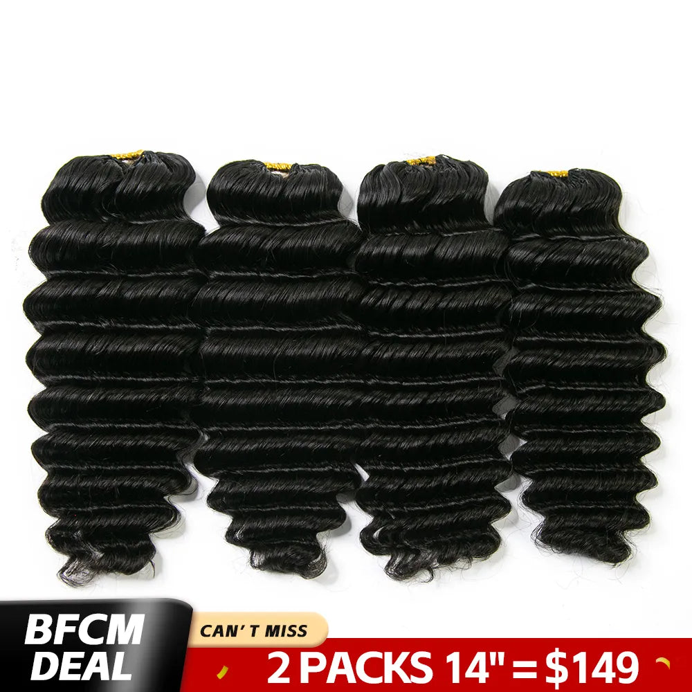 two packs deep wave human crochet hair sale