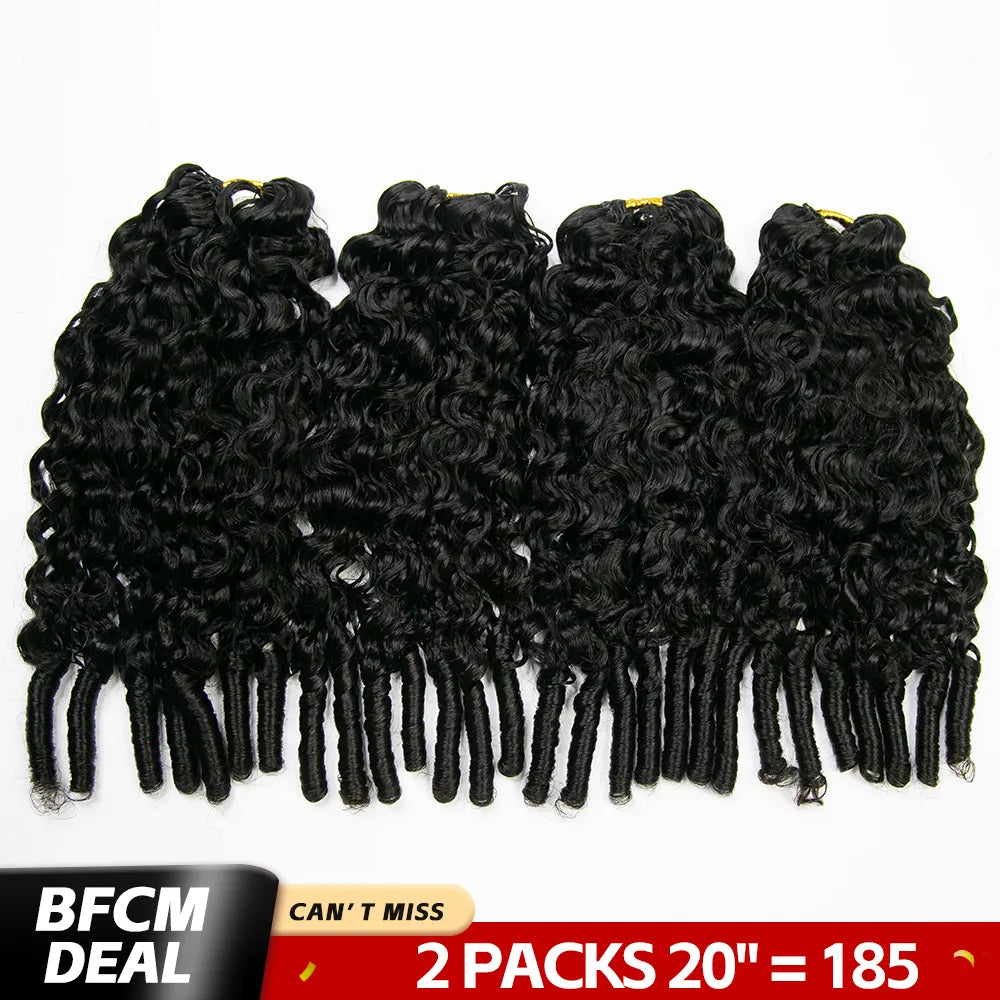 two packs water curly human crochet hair sale