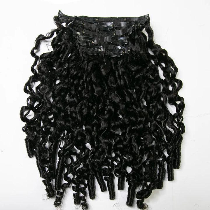 Water Curly Clip In Hair Extensions 