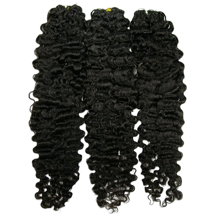Water Deep Wave Feather Crochet Hair Natural Color