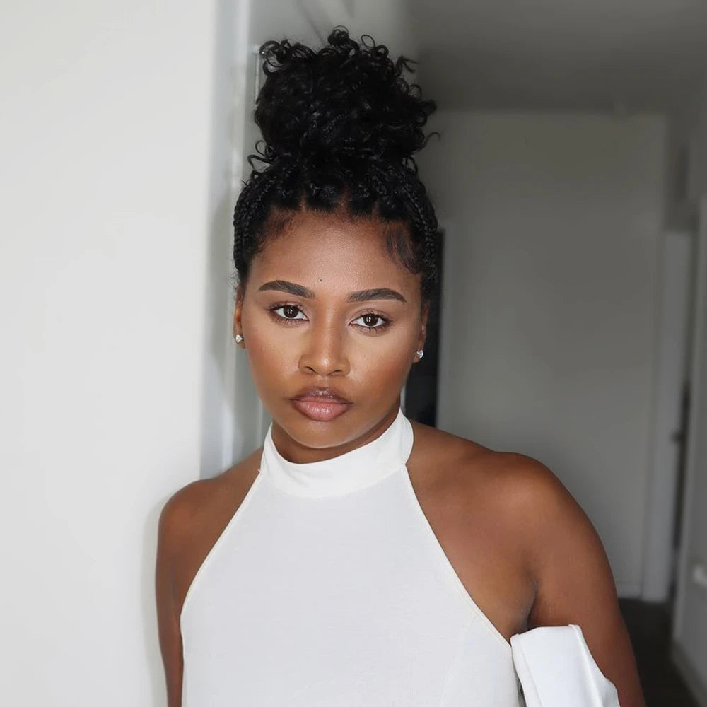  Ywigs Front view of Water Wave Bulk Human Braiding Hair showing natural volume and defined water waves