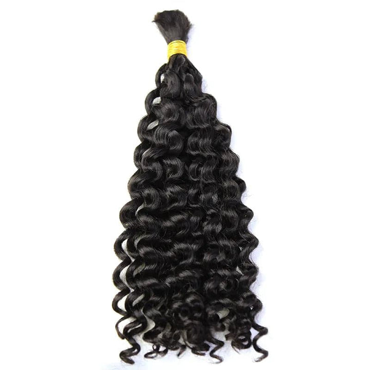 Ywigs One bundle Water Wave Bulk Human Braiding Hair showing full density and defined waves