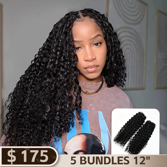 Ywigs Water Wave Human Crochet Hair for Miracle Knots front view