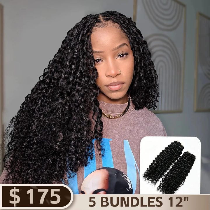Ywigs Water Wave Human Crochet Hair for Miracle Knots front view
