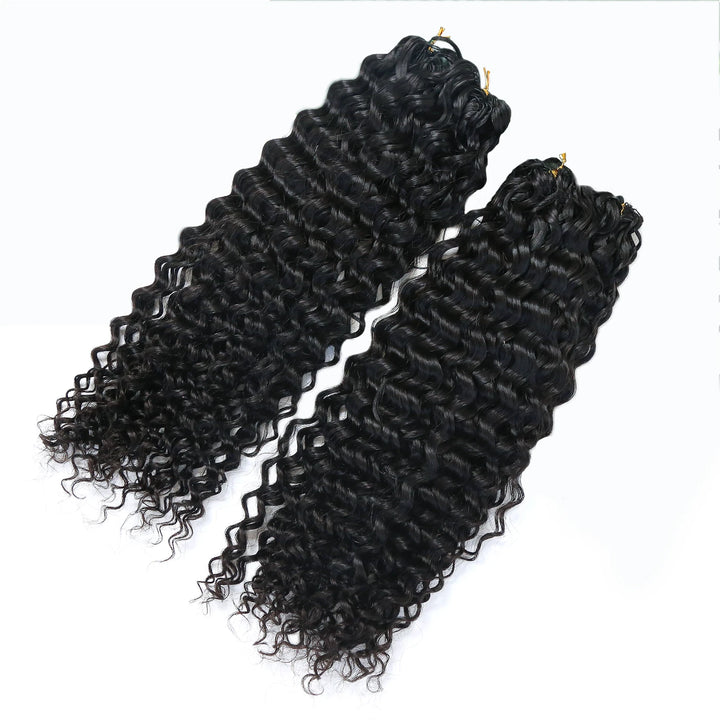 Detailed view of Ywigs Human Crochet Hair Water Wave for Miracle Knots showing full volume and flowing texture