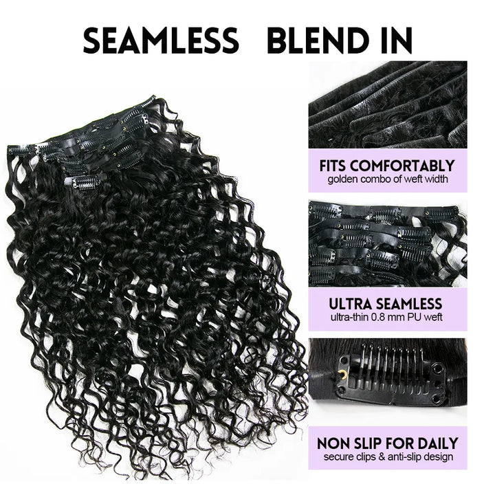 water wave invisible seamless clip in