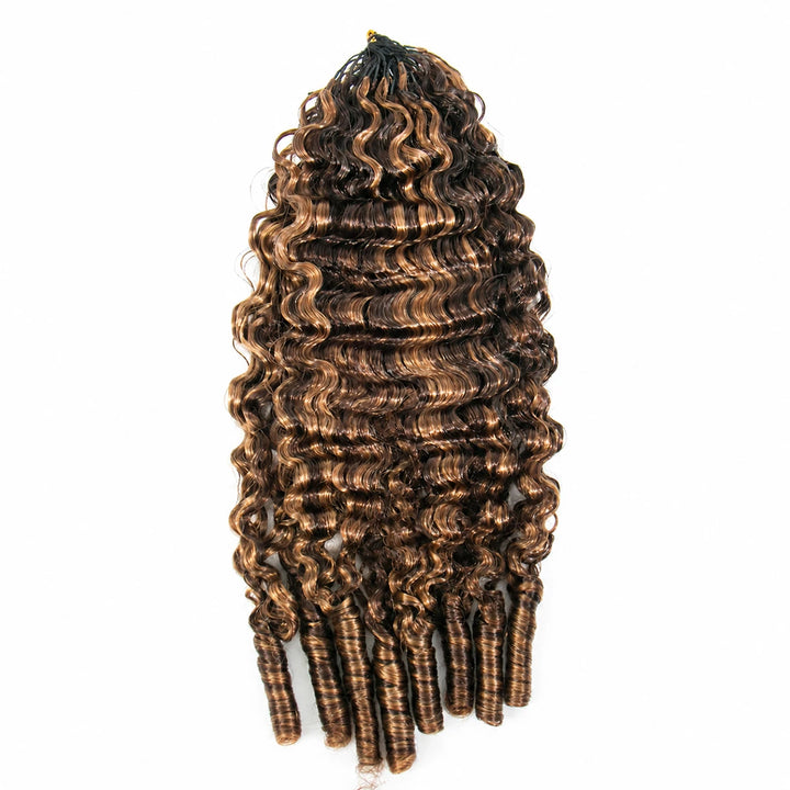 water curly feather crochet hair mix blend 4/30 for miracle knots
