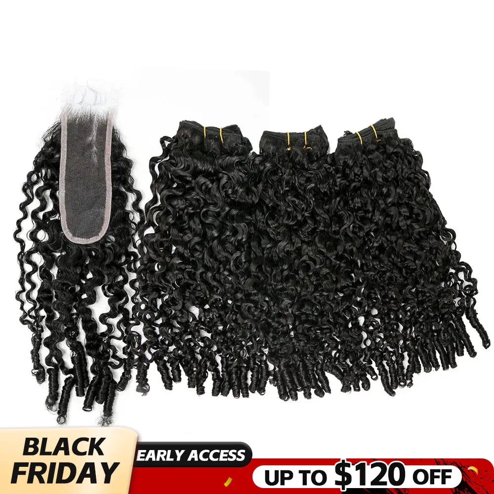 water curly half braids half sew in black friday sale