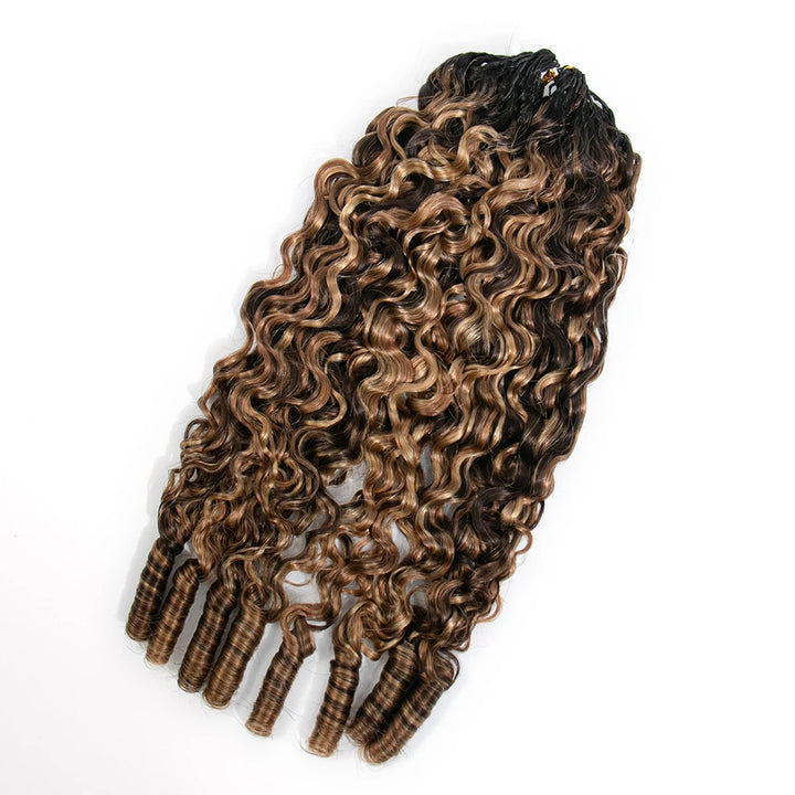 water curly human crochet hair T1B/4/27/30 ombre color
