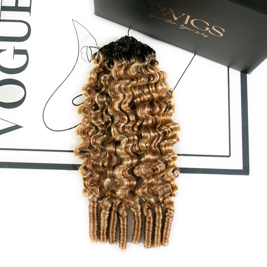 water curly human crochet hair ombre color for summer