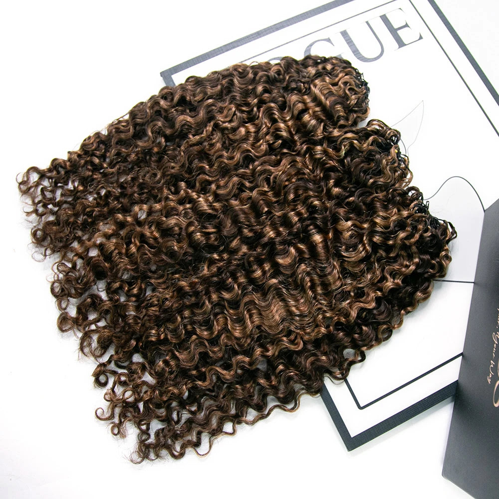 blend color #4/30 water deep wave feather crochet hair human hair