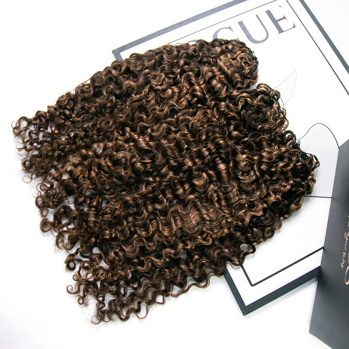 blend color #4/30 water deep wave feather crochet hair human hair