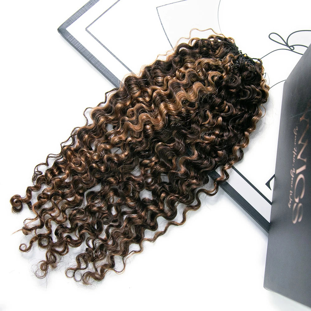 water deep wave feather crochet hair highlighted for protective styles