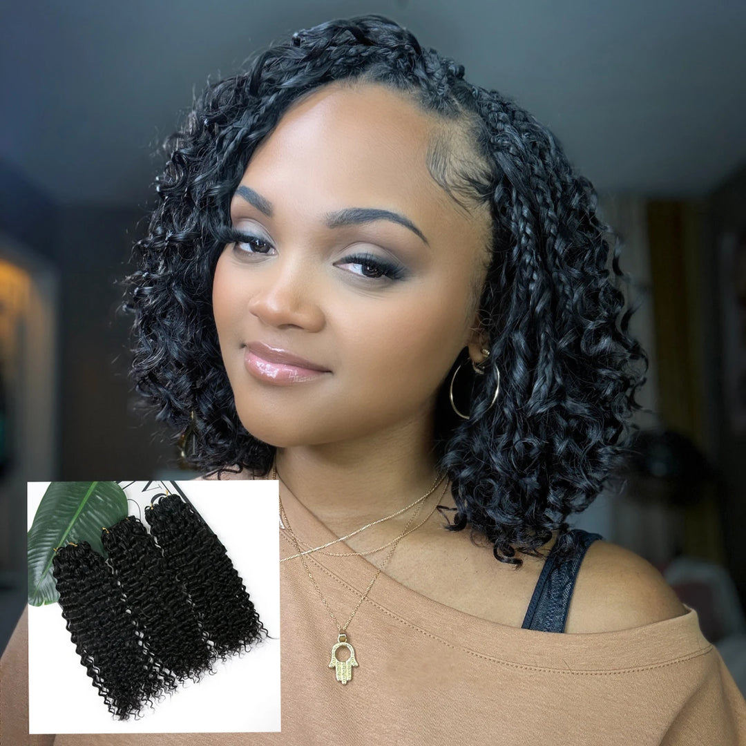 water wave feather crochet bob braids