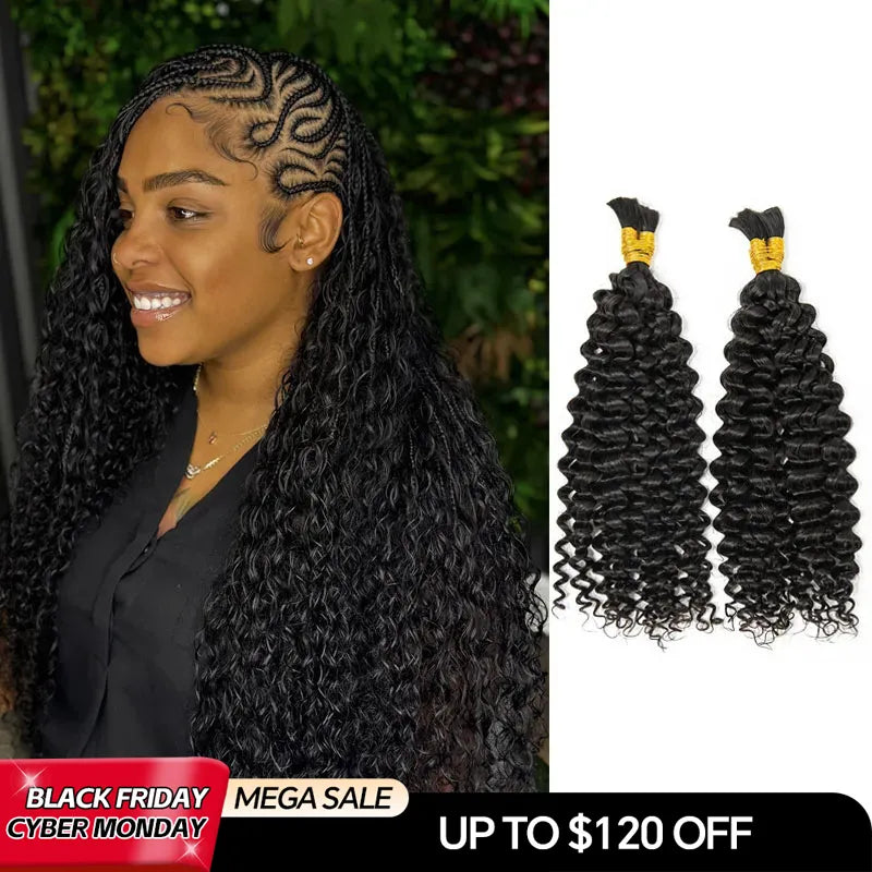 water wave double drawn bulk hair cyber monday sale