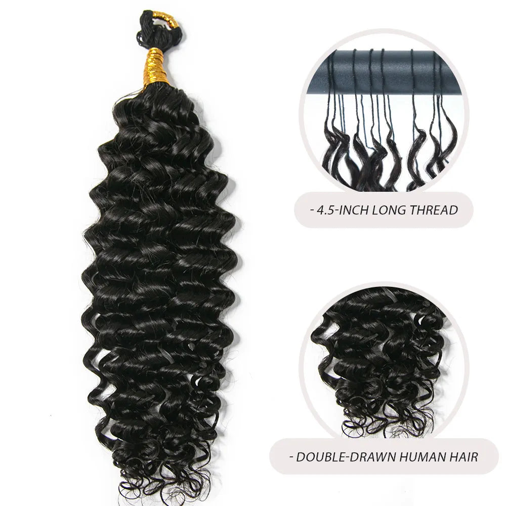 water wave feather crochet human hair extensions