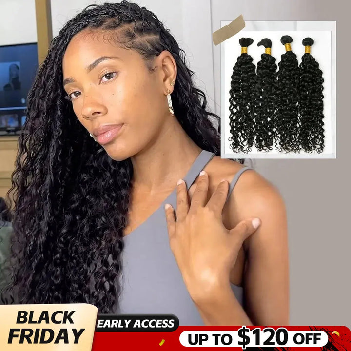 water wave half braids half sew in black friday sale