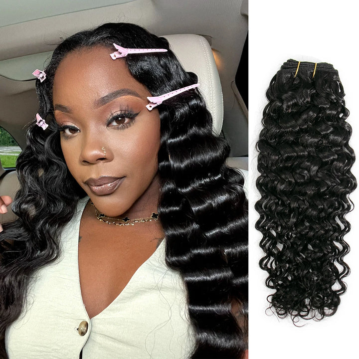 water wave human hair weft bundles