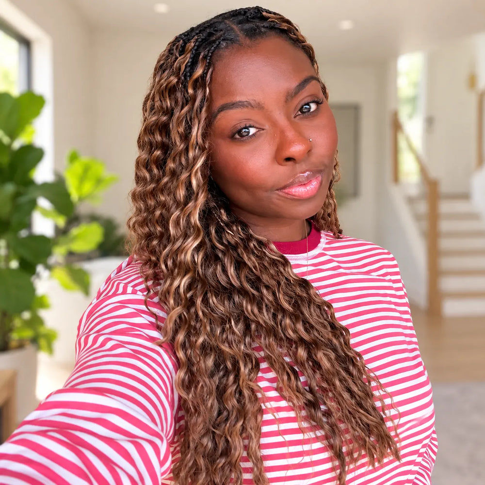 Ywigs #4/27/30 mix color blend deep wave human crochet hair for trendy multi-tone crochet braid hairstyles